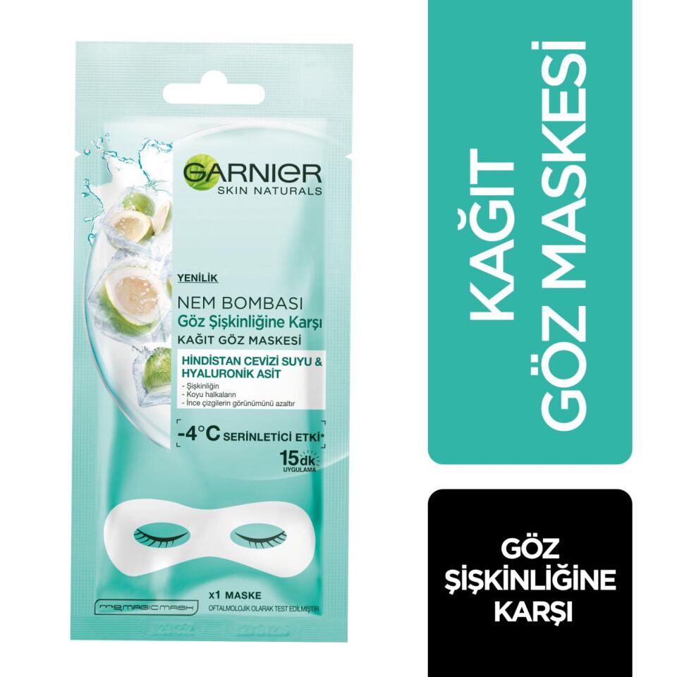 Garnier Göz Şişkinliğine Karşı Kağıt Göz Maskesi Hindistan Cevizi Suyu