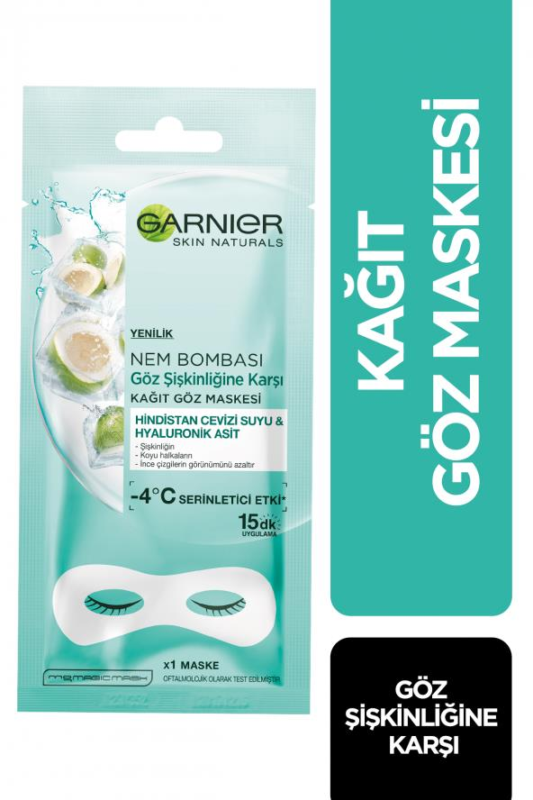 Garnier Göz Şişkinliğine Karşı Kağıt Göz Maskesi Hindistan Cevizi Suyu