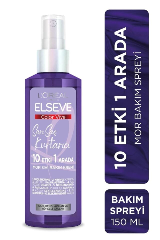 Elseve Sarı Saç Kurtarıcı Turunculaşma Karşıtı Mor Saç Spreyi 150 Ml 10 Etkili