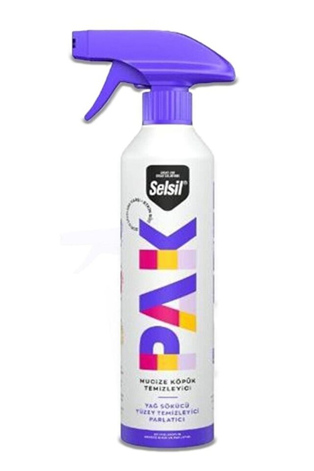 Selsil Pak Köpük Temizleyici 500 Ml Yağ Sökücü Yüzey Temizleyici Parlatıcı