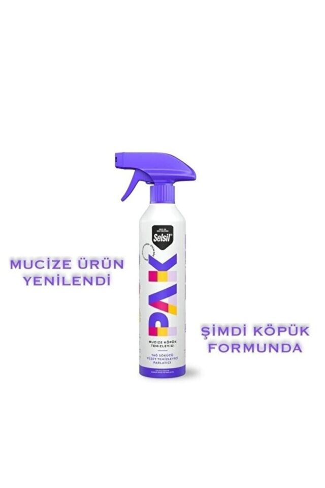 Selsil Pak Köpük Temizleyici 500 Ml Yağ Sökücü Yüzey Temizleyici Parlatıcı