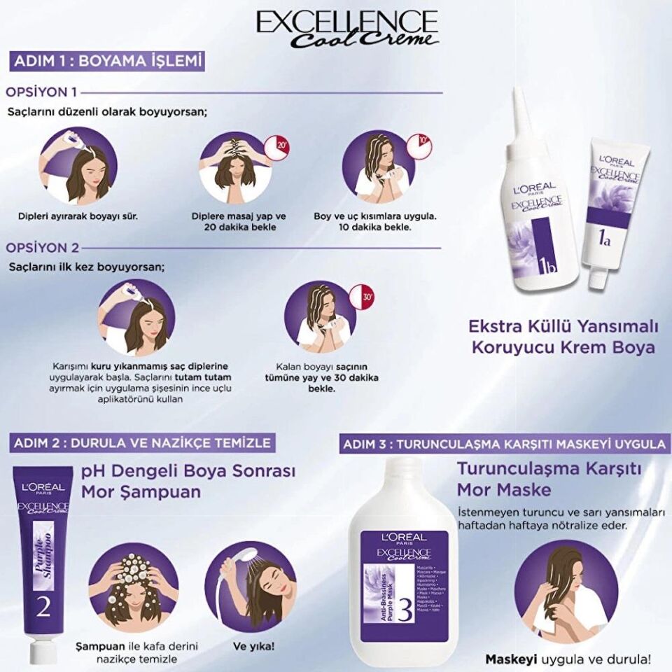 Loreal Excellence Cool Creme 3.11 Ekstra Küllü Koyu Kahve