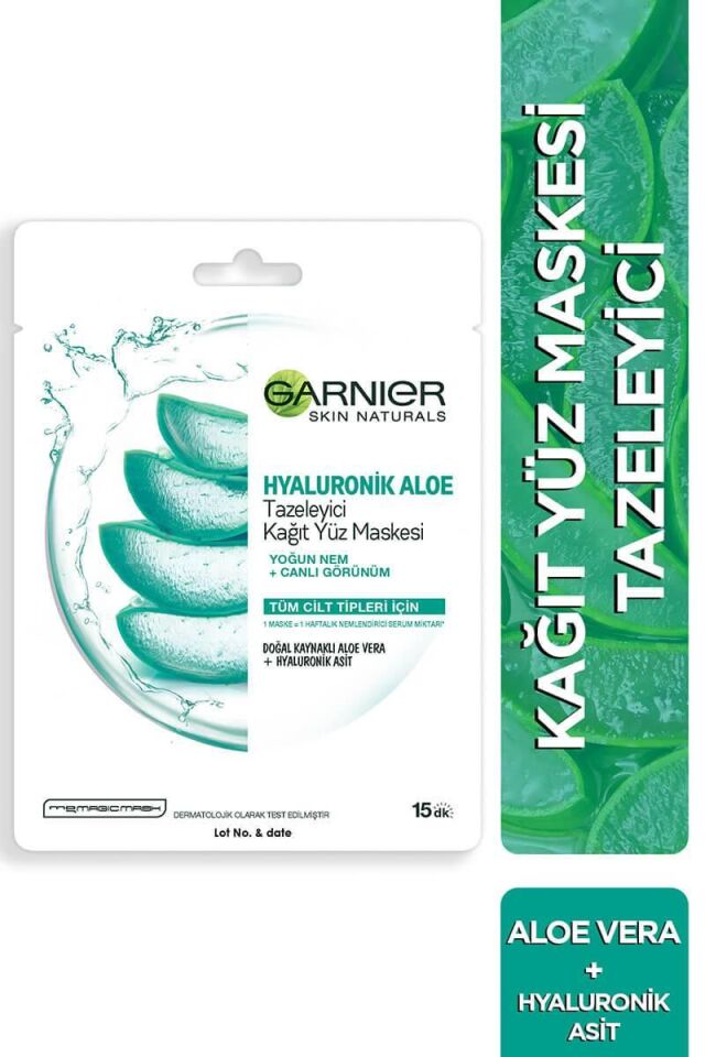 Garnier Hyaluronik Aloe Tazeleyici Kağıt Yüz Maskesi