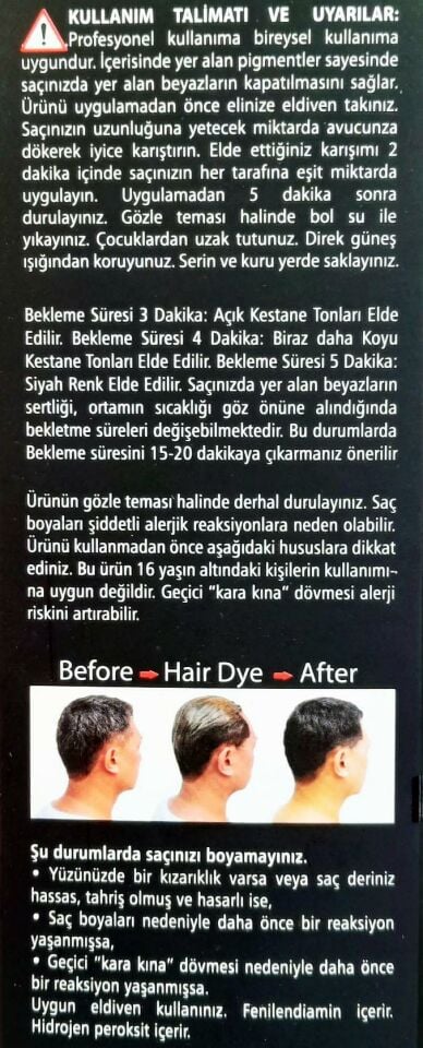 Color One Saç ve Sakal Siyahlaştırıcı - Beyaz Kapatıcı Şampuan 300 Ml - Koyu Kahve ve Kahve Tonlar