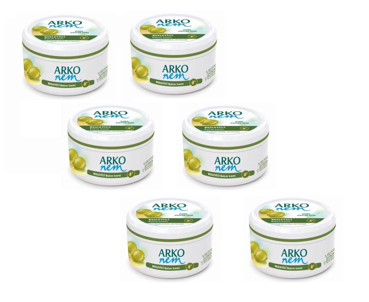 6 Adet Arko Nem Zeytinyağlı 150 ml Besleyici El Yüz Ve Vücut Bakım Kremi
