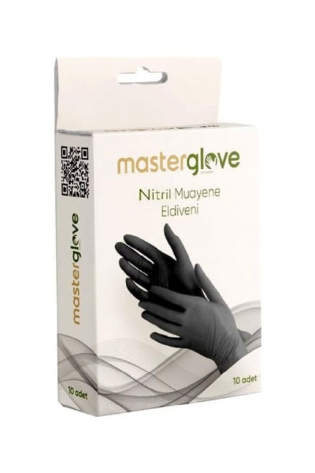 Beybi Master Glove Nitril Muayene Eldiven Siyah 10 lu