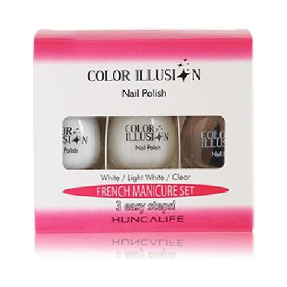 Carmina Color İllusion Oje Tırnak French Seti Beyaz+Kırık Beyaz+Şeffaf