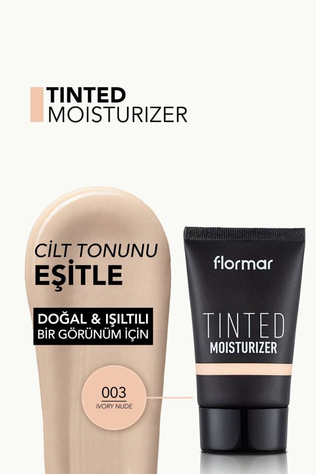 Flormar Tinted Moisturizer 003 Nude Eşit Tonlu & Işıltılı Görünüm Veren Renkli Nemlendirici 30 Ml
