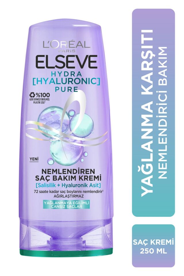 Elseve Saç Kremi Hydra Pure Salisilik Asit içeren Yağlanma Karşıtı Yağlı Saçlar 250 Ml