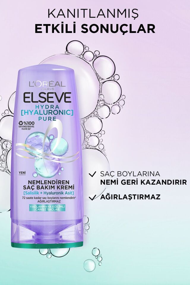 Elseve Saç Kremi Hydra Pure Salisilik Asit içeren Yağlanma Karşıtı Yağlı Saçlar 250 Ml