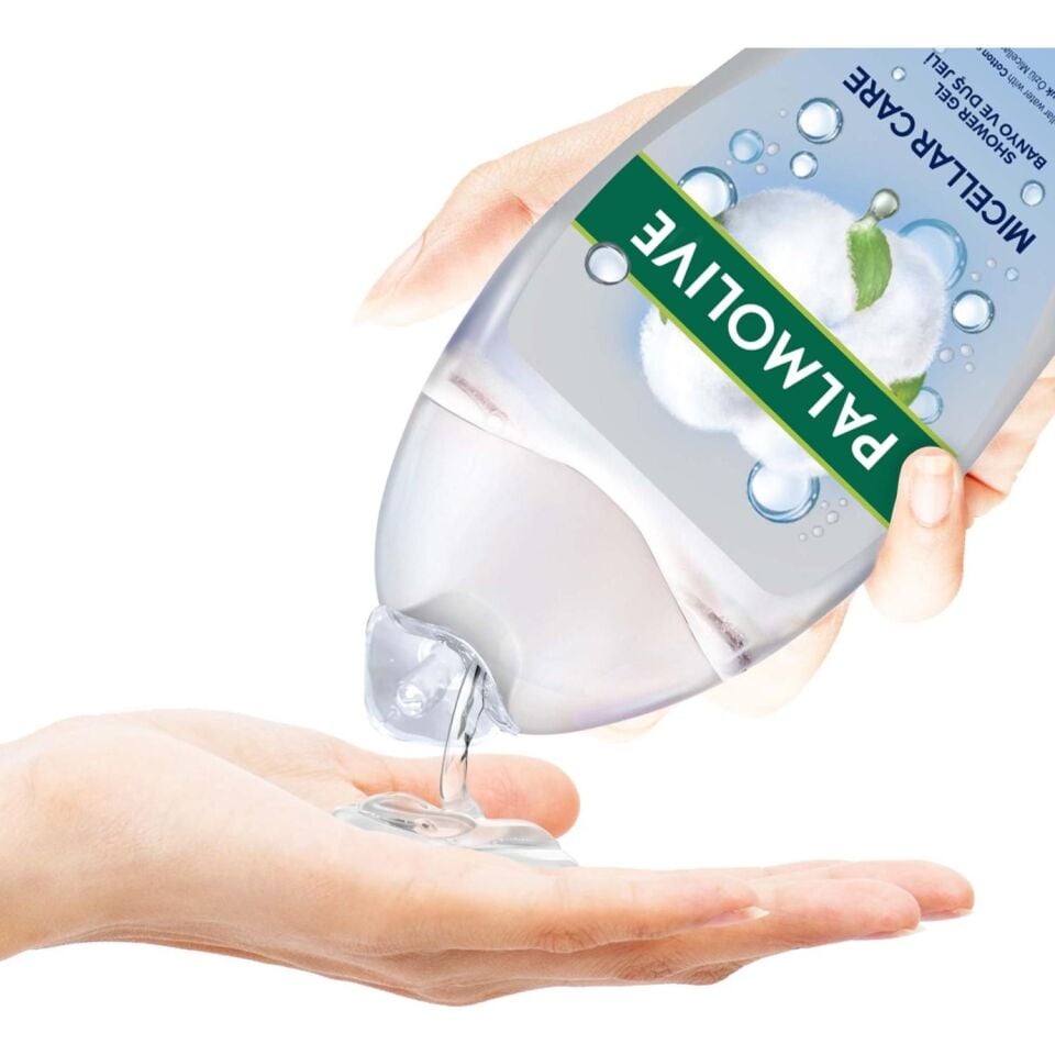2 Adet Palmolive Duş Jeli Micellar Care Pamuk Özlü 500 ml + 1 Adet Duş Lifi