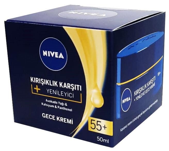 Nivea Kırışıklık Karşıtı Yenileyici 55+ Yaş Ve Üstü Gece Kremi 50 Ml