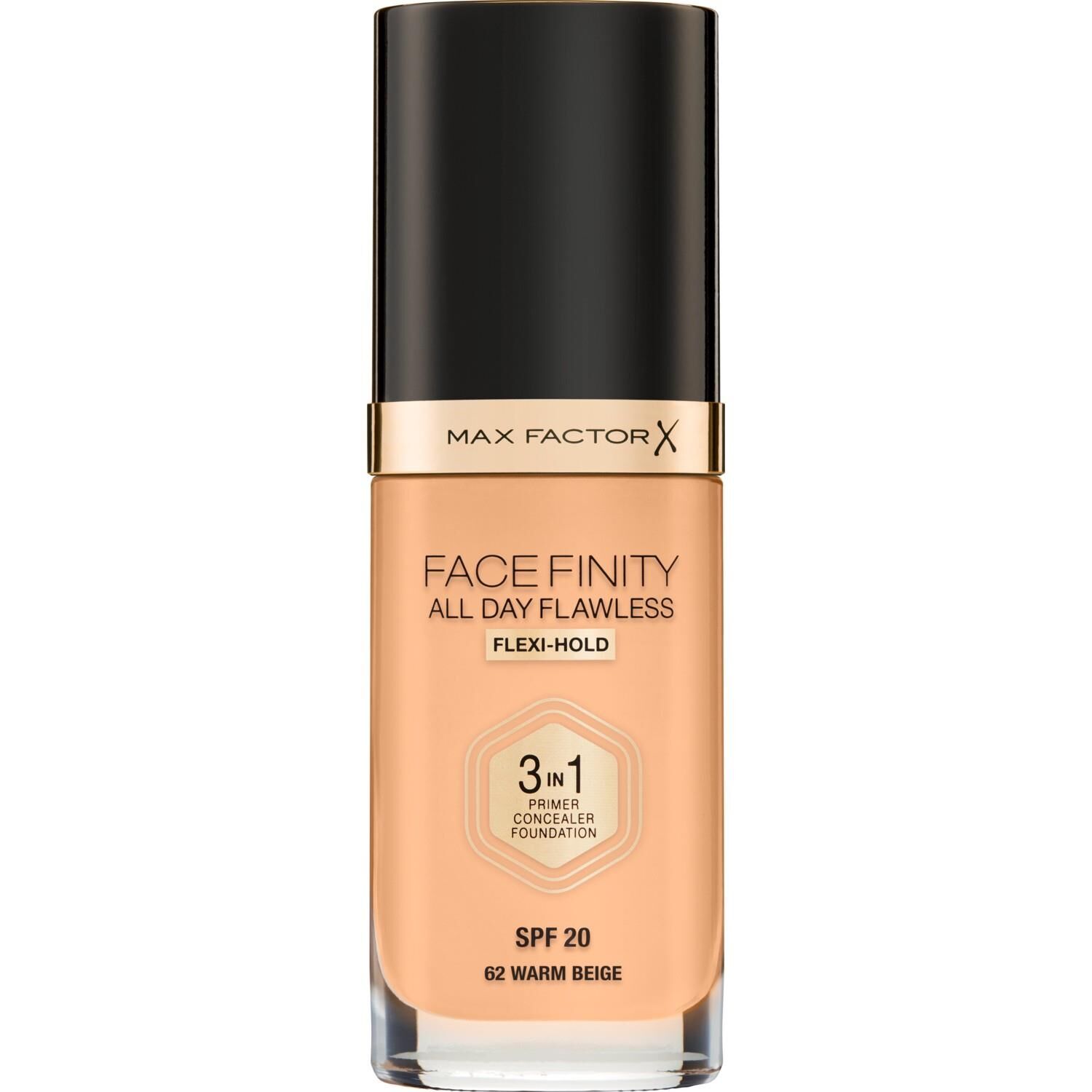 Max Factor Fondöten 62 Warm Beige FaceFinity All Day Flawless 3N 1