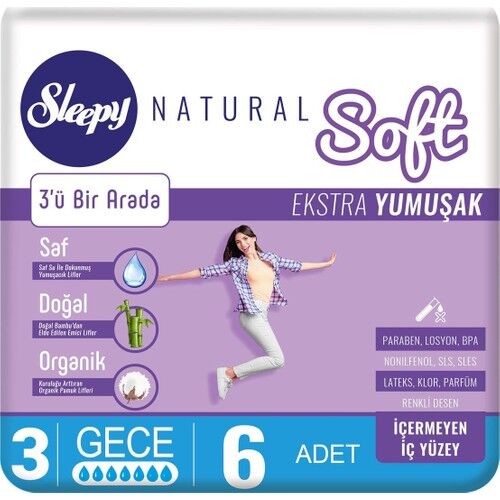 Sleepy Natural Soft Ekstra Yumuşak Gece 6'lı