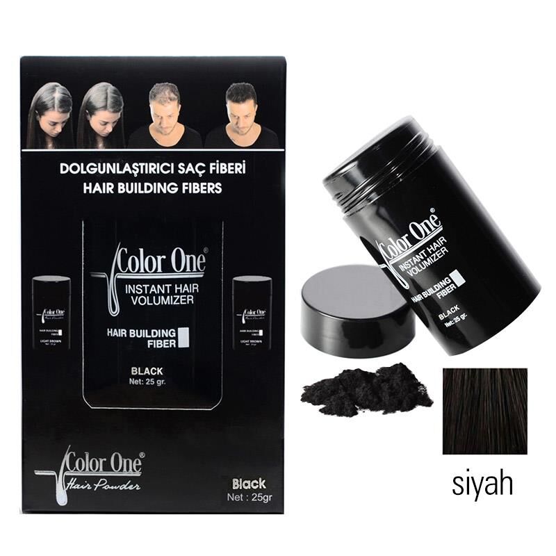 Color One Siyah 25gr Saç Dolgunlaştırıcı Pudra Toppik + 100ml Sabitleştirici Sprey
