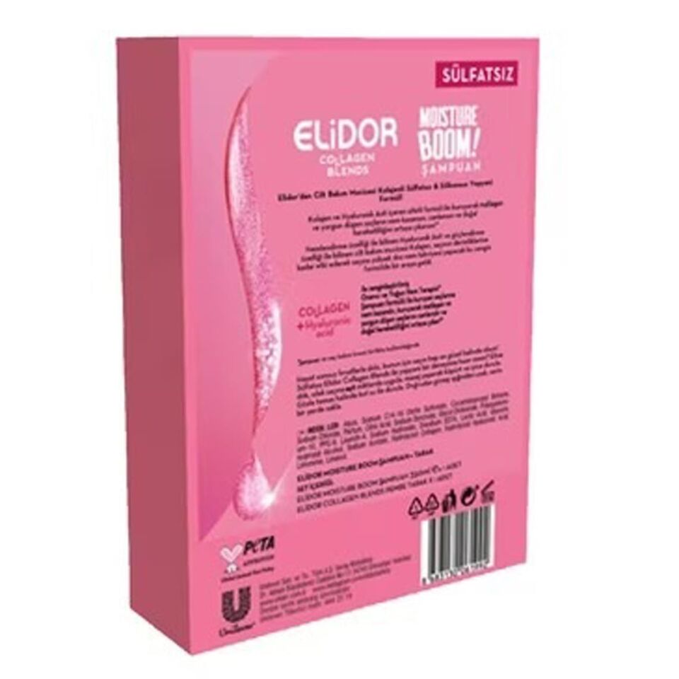 Elidor Collagen Blends Sülfatsız Yoğun Nem Terapisi Şampuan 350 Ml + 3 Boyutlu Saç Fırçası Hediye