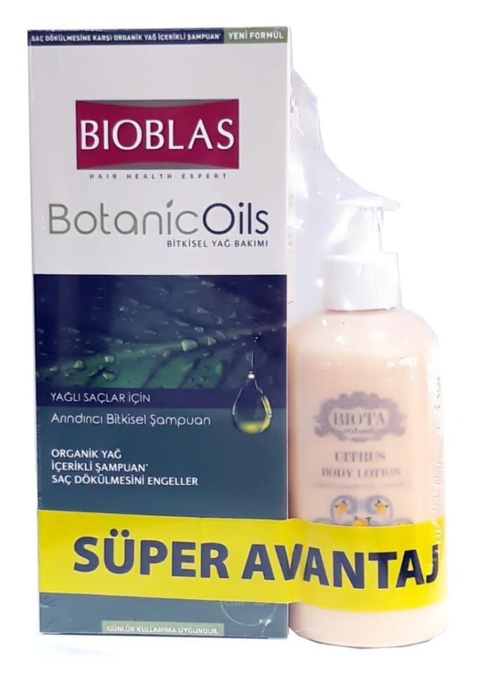 Bioblas Botanic Oils Şampuan 400 ml Yağlı Saçlar İçin Arındırıcı + Body Losyon HEDİYELİ