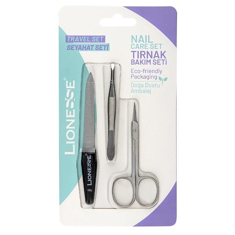 Lionesse Üçlü Kişisel Bakım Seti 7912 (Törpü - Makas - Cımbız)