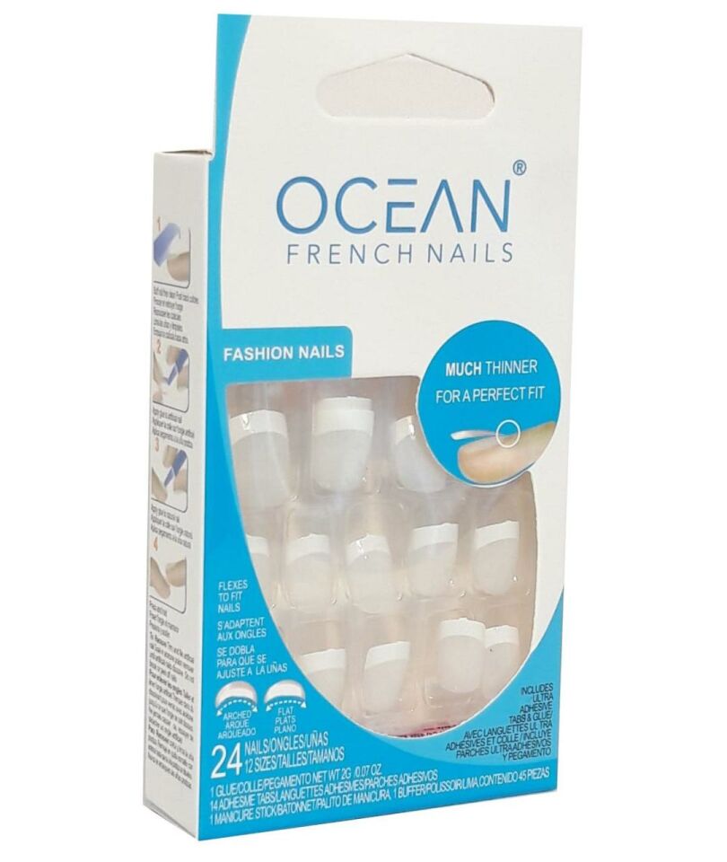 Ocean Takma Tırnak 190-A 24 lü Beyaz Tırnak + Beyaz French