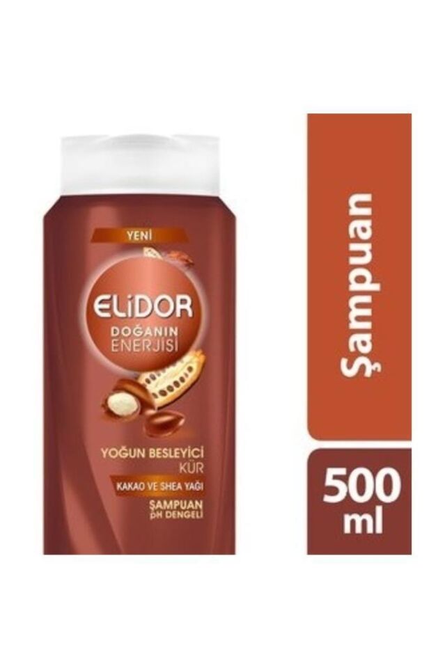 Elidor Şampuan 550 Ml Doğanın Enerjisi Yoğun Besleyici  Kakao ve Shea Yağı