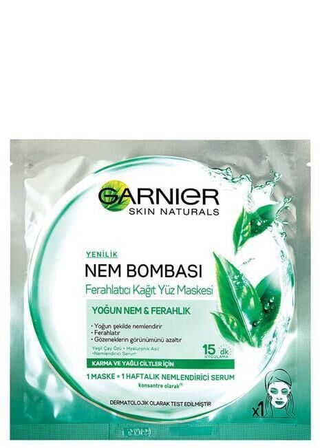 Garnier Nem Bombası Kağıt Maske Yeşil Yağlı Cilt 32 g