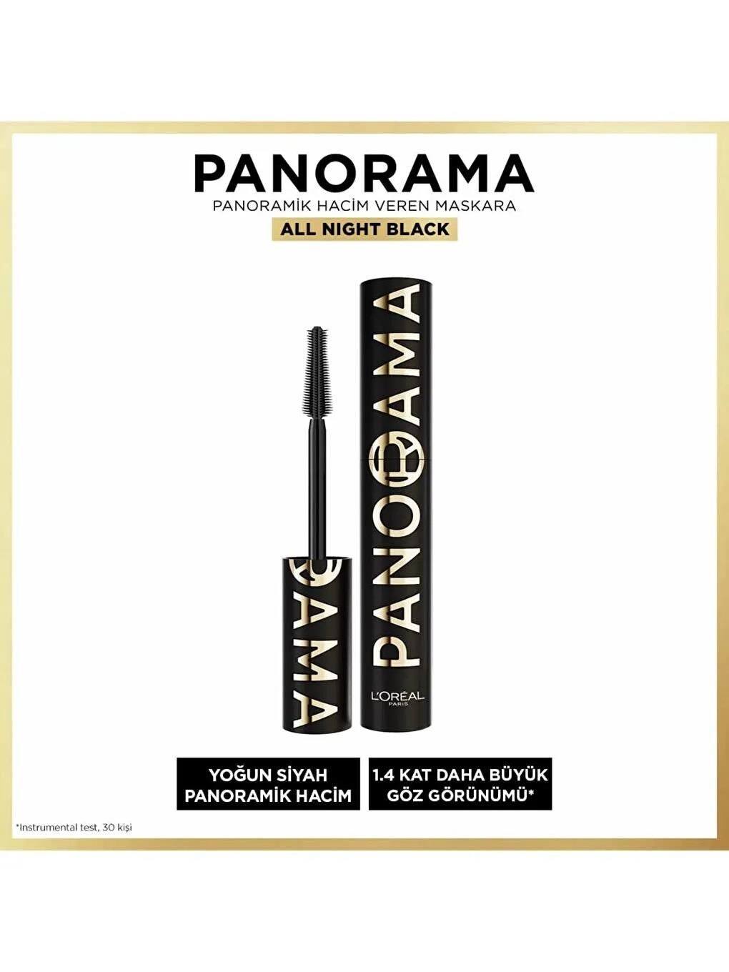 Loreal Paris Panorama All Night Black Maskara Ekstra Hacim ve Uzun Görünen Kirpikler