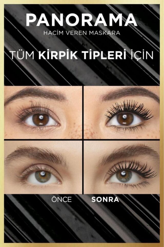 Loreal Paris Panorama Siyah Maskara Ekstra Hacim ve Uzun Görünen Kirpikler