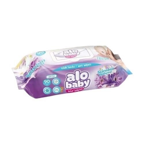 Alo Baby Islak Havlu 90 lı Kapaklı Sümbül Bahçesi