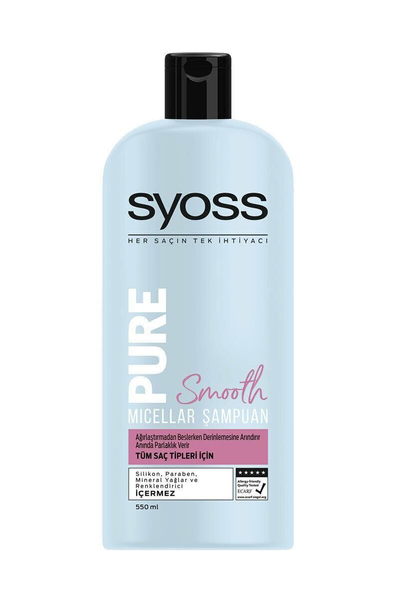 Syoss Şampuan 550 Ml Pure Smooth Micellar Tüm Saçlar
