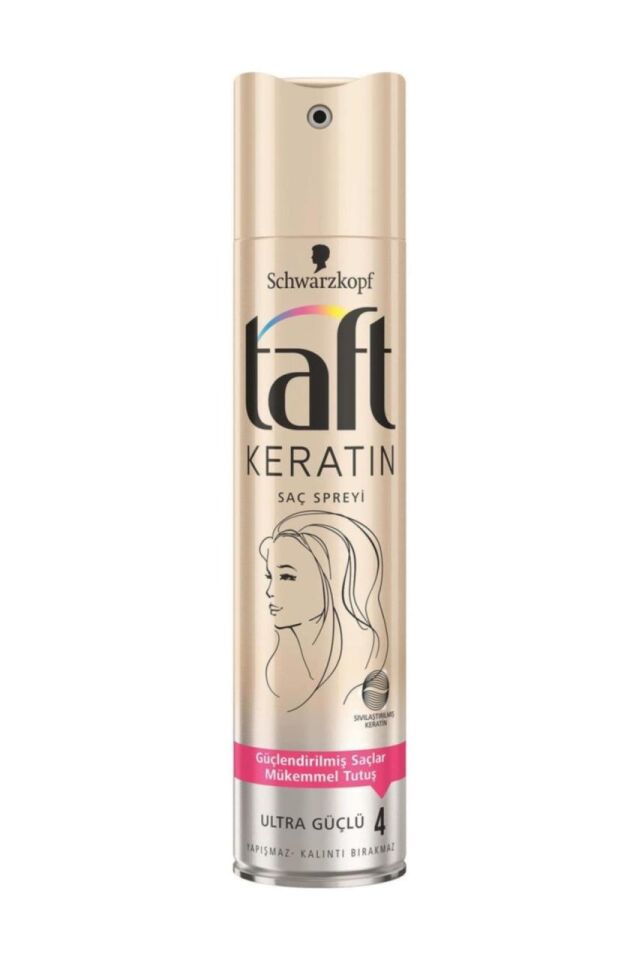 Taft Saç Spreyi Utra Güçlü 250 ML Keratin 04 -  48 Saat