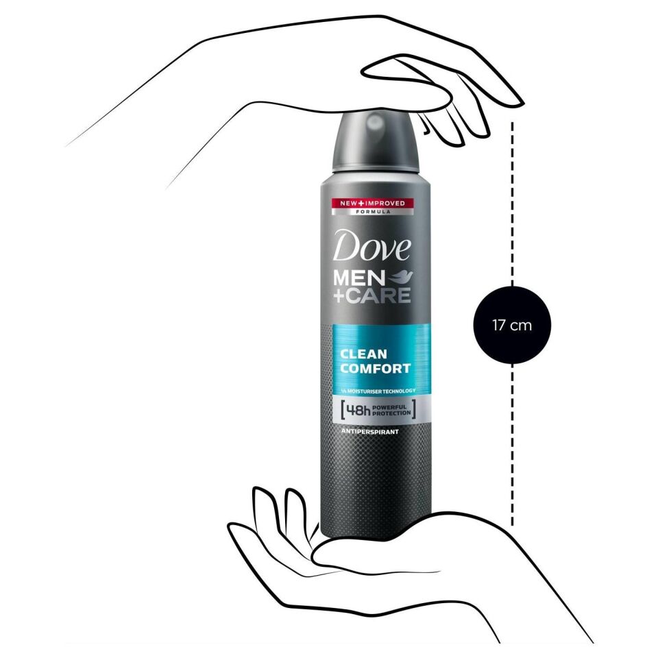 Dove Deodorant Anti-Perspirant Sprey Erkek Clean Comfort 48 Saat Güçlü Koruma 150 ml