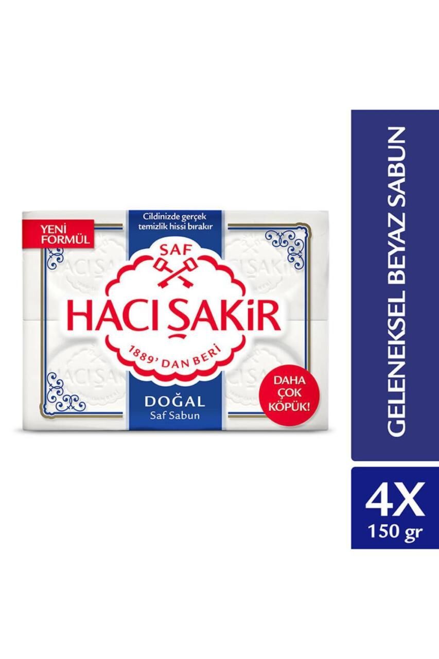 Hacı Şakir Katı Sabun 4 X 150 gr Doğal 600 Gr