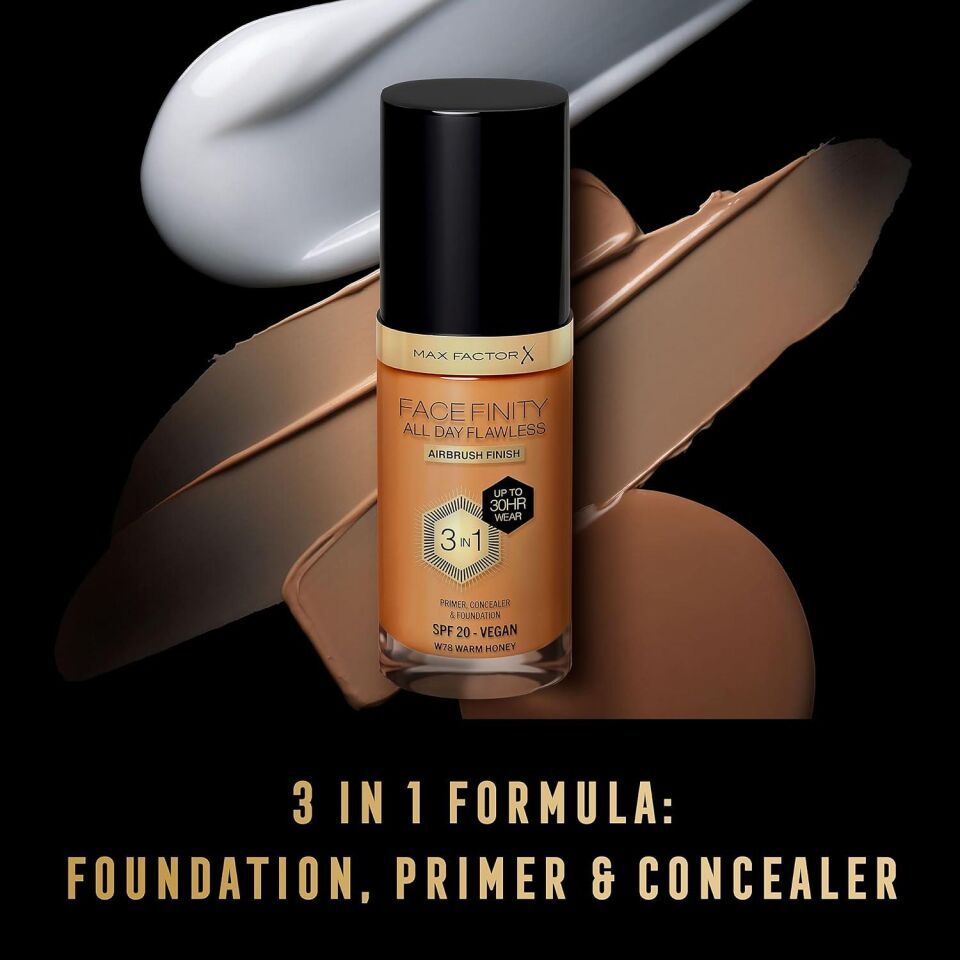Max Factor Fondöten 78 Warm Honey FaceFinity All Day Flawless 3N 1