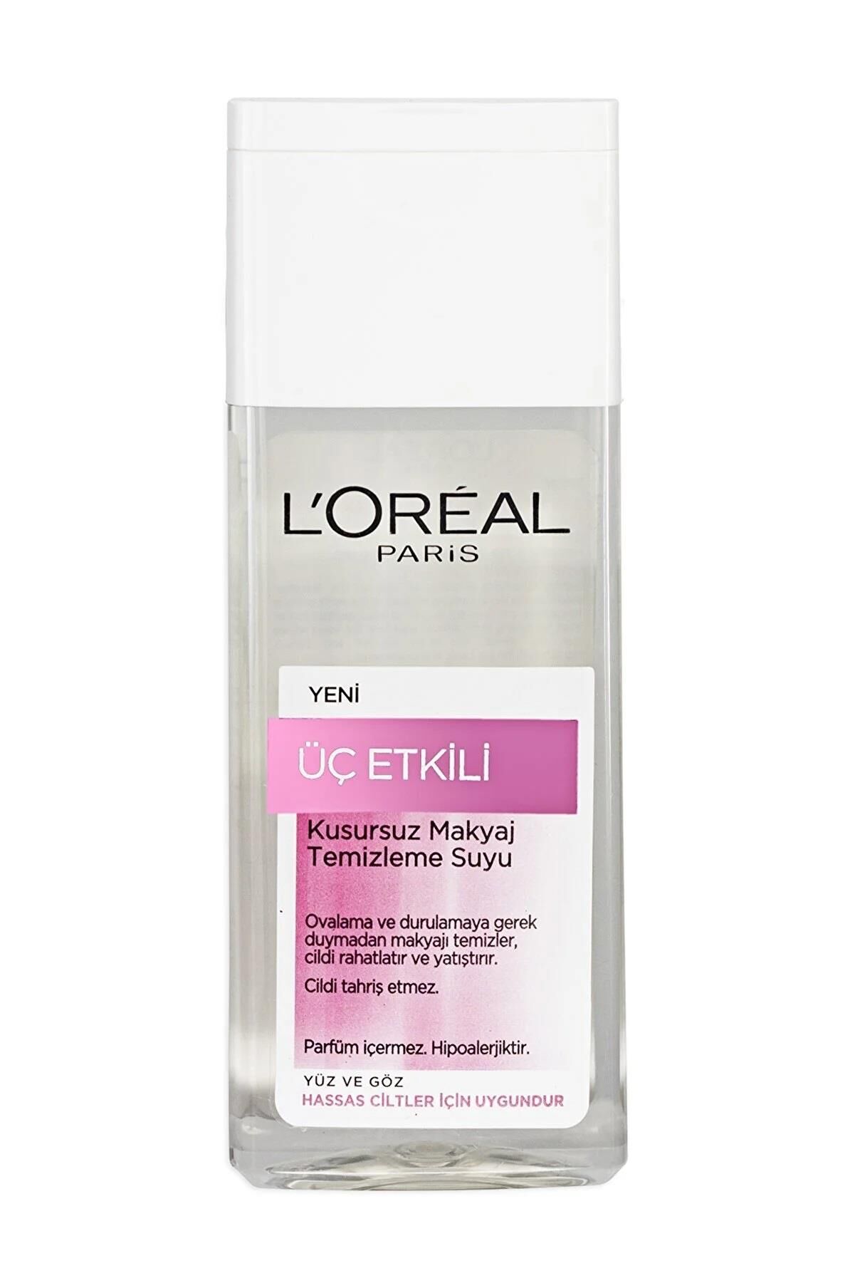 L'Oreal Paris Kuru ve Hassas Ciltler için Üç Etkili Makyaj Temizleme Suyu 200 ml