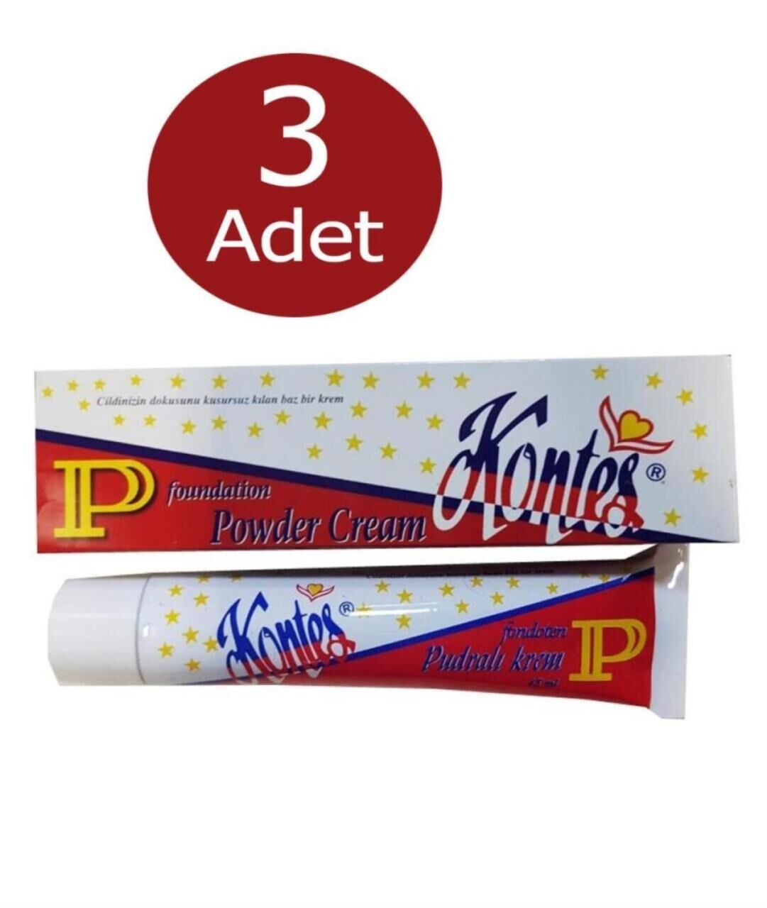 3 Adet Kontes Krem 45 Ml Fondoten Pudralı Beyazlatıcı