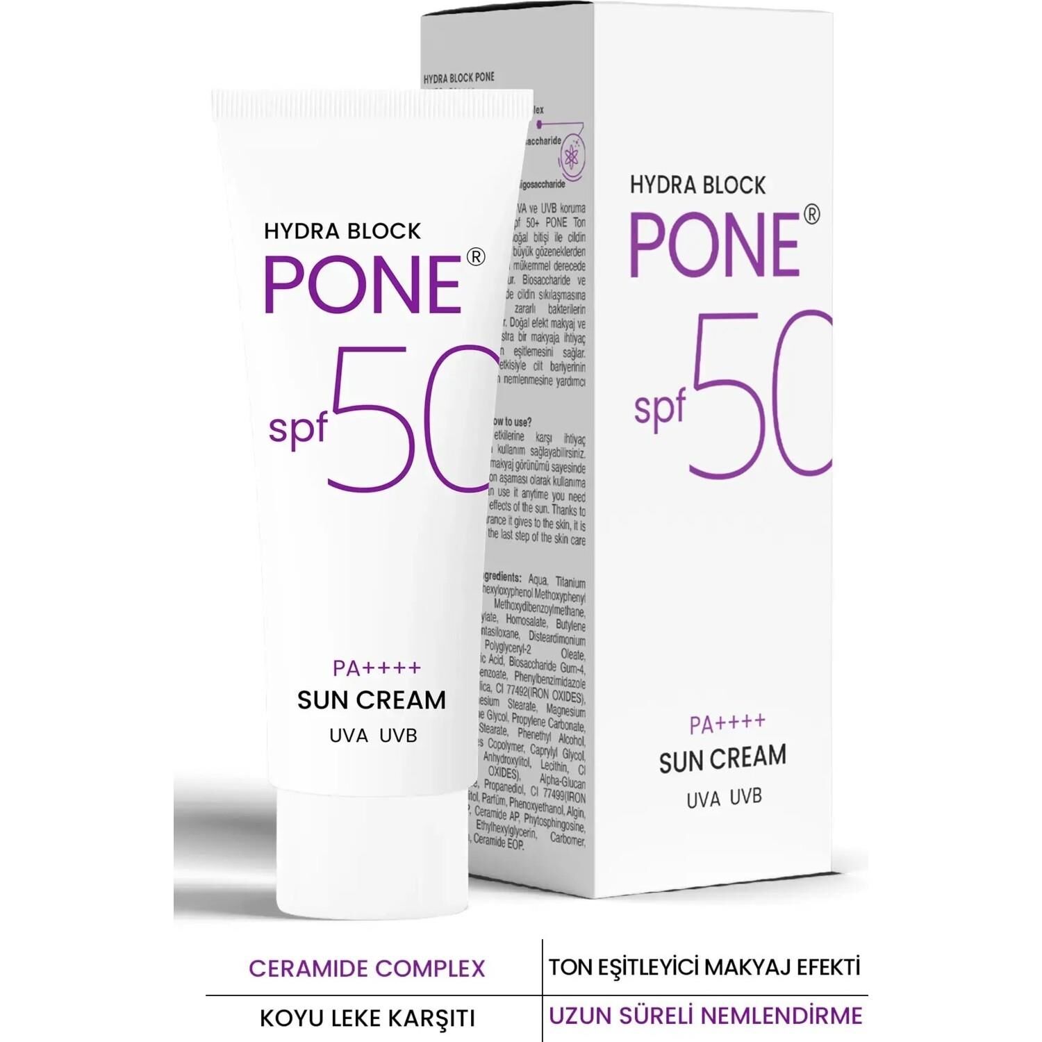 PROCSIN Hydra Block Pone Spf 50+ Ton Eşitleyici + Onarıcı + Yüksek Korumalı Güneş Kremi 50 ML
