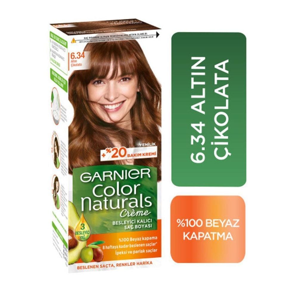 Garnier Color Naturals 6.34 Altın Çikolata Saç Boyası