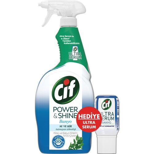 Cif Power-Shine Banyo 750 ML + Ultra Serum Banyo Kireç Çözücü