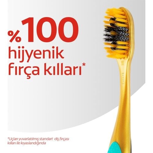 Colgate 360 Charcoal Gold Dil Temizleyici İle Diş Fırçası Orta Yumuşak 1+1