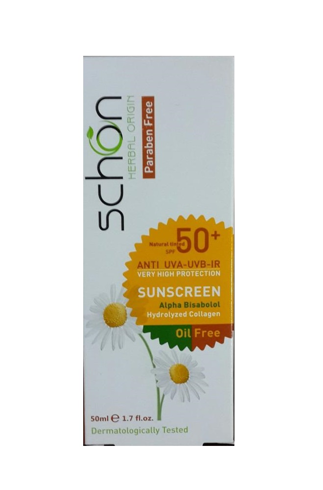 Schön 50Ml Güneş Kremi Açık Bej Yağsız Spf50+ Yağlı ve Karma Ciltler