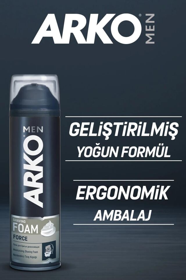 Arko Tıraş Köpüğü Force 200 Ml Nemlendiricili