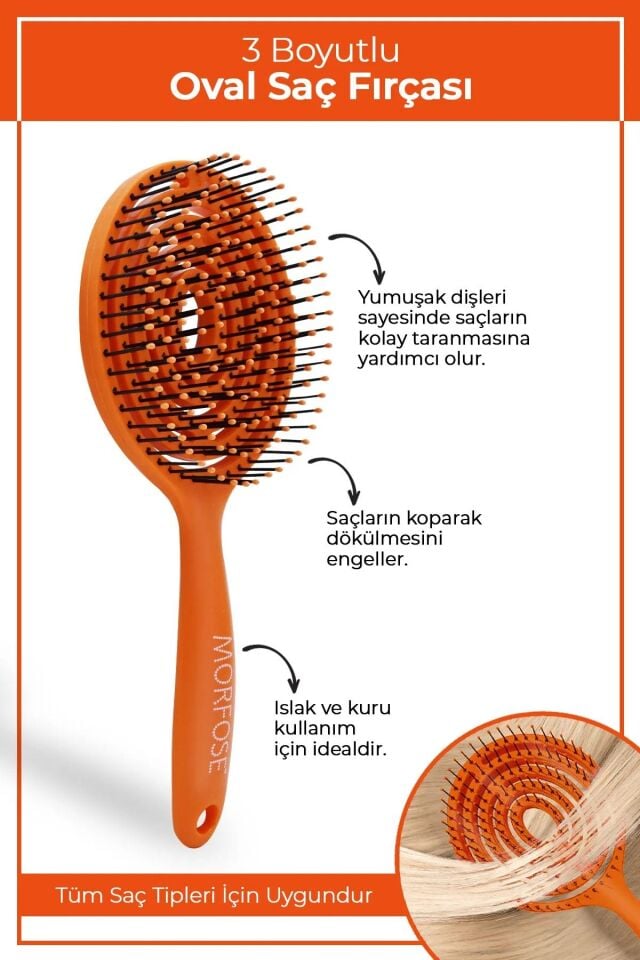 Morfose 3D Pro Üç Boyutlu Oval Saç Fırçası