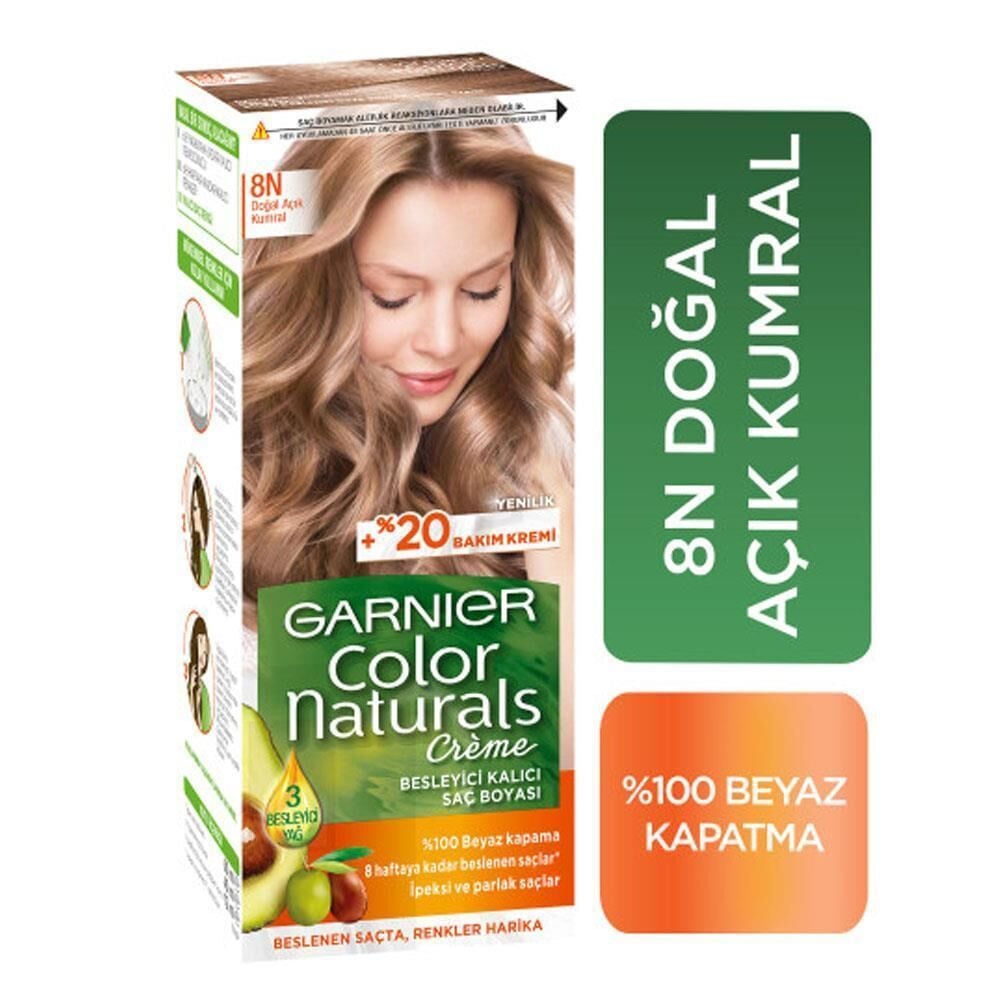 Garnier Color Naturals 8N Doğal Açık Kumral Saç Boyası
