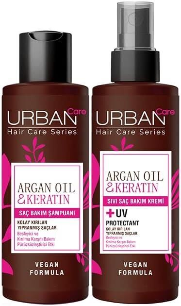 URBAN Care Şampuan 100 ml + Sıvı Saç Kremi 100 ml Argan Yağı & Keratin 2 li Set