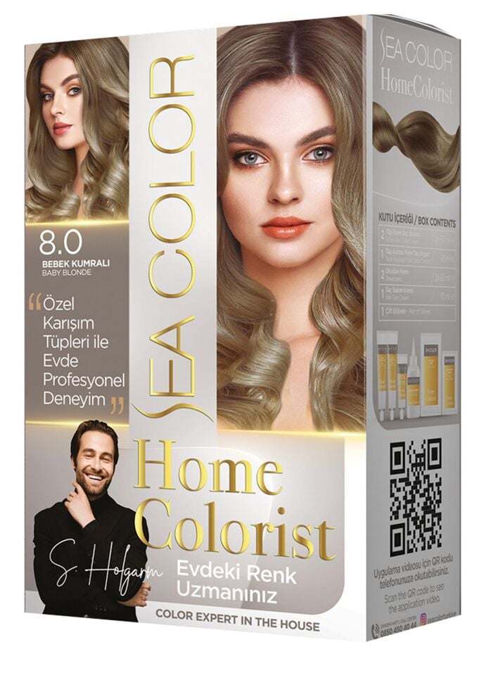 Sea Color Home Colorist 8.0 Bebek Kumralı Saç Boyası 2 Tüp Boya + 1 Tüp Asistan Boya