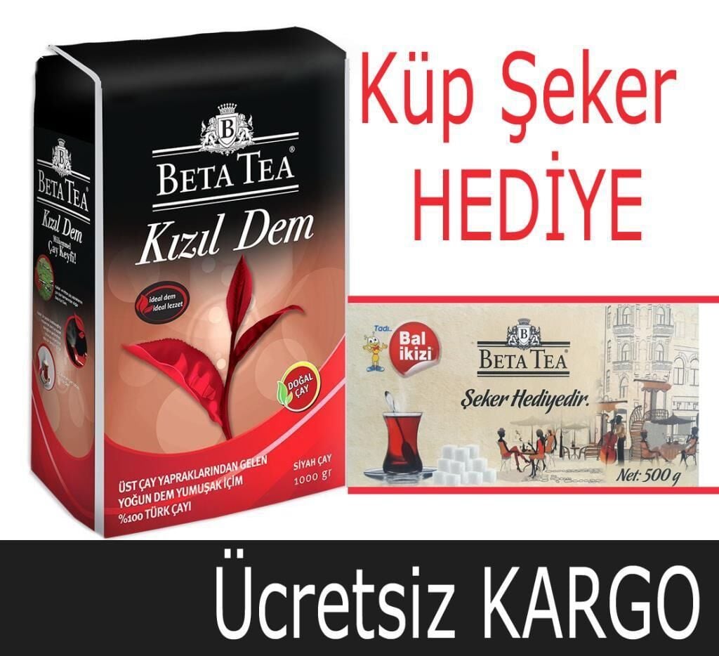Beta Kızıl Dem Türk Çayı 1000 GR + Küp Şeker