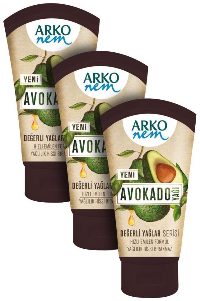 3 Adet Arko Nem Avokado Yağı Krem 60 Ml Değerli Yağlar Serisi