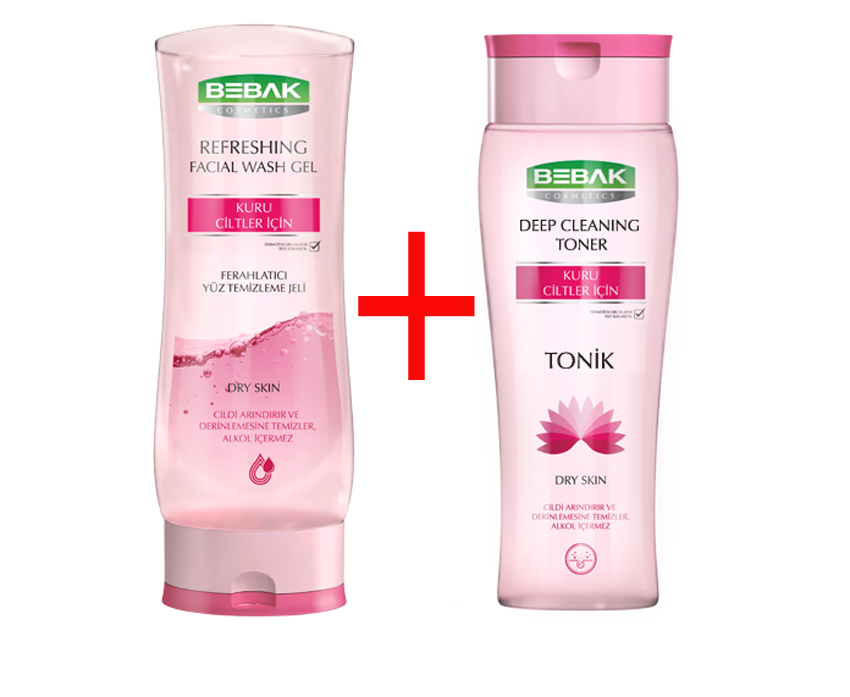 Bebak Yüz Temizleme Jeli 200 ml + Tonik 250 ml Kuru Ciltler
