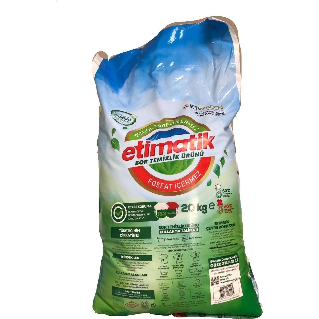 Eti Matik Borlu Toz Deterjan 20 kg Genel Çamaşır Detarjanı