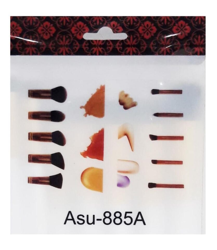 Ocean 10 Parça Makyaj Fırça Seti Beyaz ve Gold Renkte Ahşap Saplı